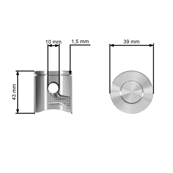 Kompletter Zylinder mit Kolben für Kettensägen Husqvarna 130 135 Mark II 39 mm (OEM 591465701)