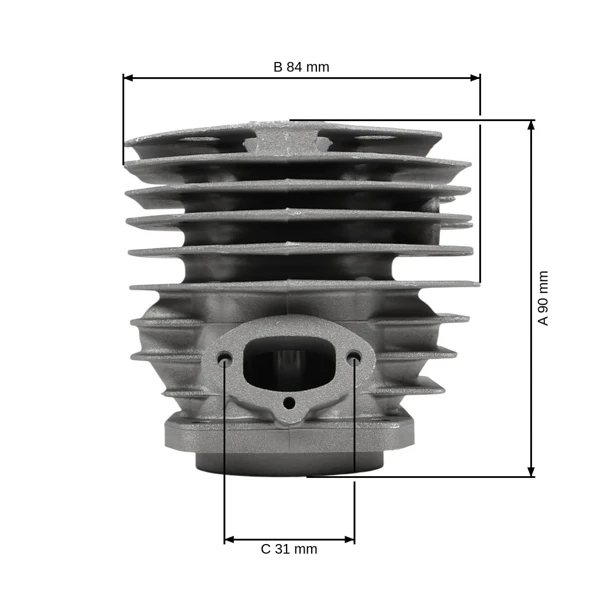Kompletter Zylinder mit Kolben für Kettensägen Husqvarna 254 45 mm (OEM 503503903)