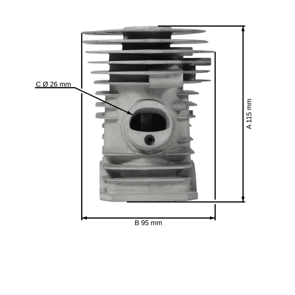 Kompletter Zylinder mit Kolben für Kettensägen Husqvarna 340 345 Jonsered 2141 2145 CS2141 CS2145 42 mm (OEM 503870276)