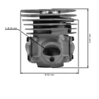 Kompletter Zylinder mit Kolben für Kettensägen Husqvarna 346XP 350 351 353 Jonsered 2150 CS2150 CS2147 CS2152 45 mm (OEM 537253102)