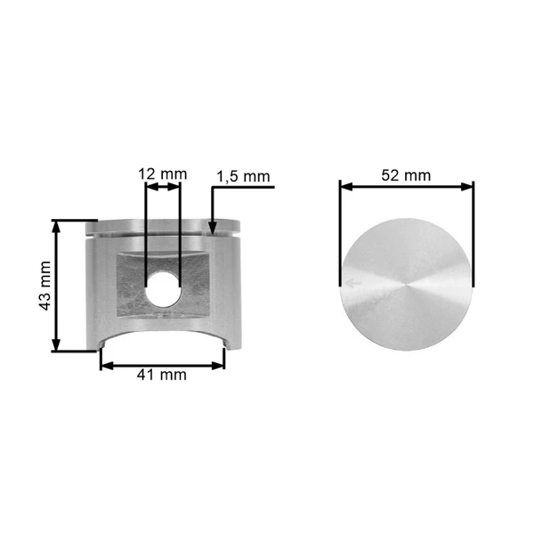 Kompletter Zylinder mit Kolben für Kettensägen Husqvarna 362XP 365 371XP 372XP 371K 375K Jonsered 2063 2071 2163 2171 CS2163 CS2171 52 mm