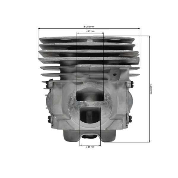 Kompletter Zylinder mit Kolben für Kettensägen Husqvarna 365 X-Torq Jonsered CS2166 50 mm (OEM 575774102)