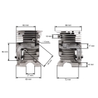 Kompletter Zylinder mit Kolben für Kettensägen Husqvarna 445 445E 450 450E 450 Rancher Jonsered CS2245 CS2250 S 44 mm (OEM 544119802)
