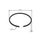 Kompletter Zylinder mit Kolben für Kettensägen Husqvarna 445 445E 450 450E 450 Rancher Jonsered CS2245 CS2250 S 44 mm (OEM 544119802)
