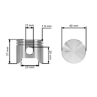 Kompletter Zylinder mit Kolben für Kettensägen OLEO-MAC Oleomac 746T 446BP Efco 8460 8465 42 mm (OEM 61122014F)