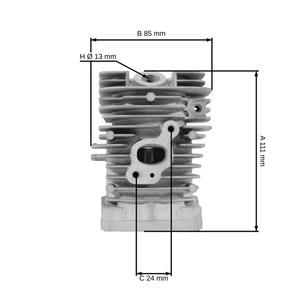 Kompletter Zylinder mit Kolben für Kettensägen Partner 350 351 370 390 420 Poulan 2250 2350 2450 Jonsered 2035 McCulloch Mac Cat 440 41,1 mm (OEM 530069606)