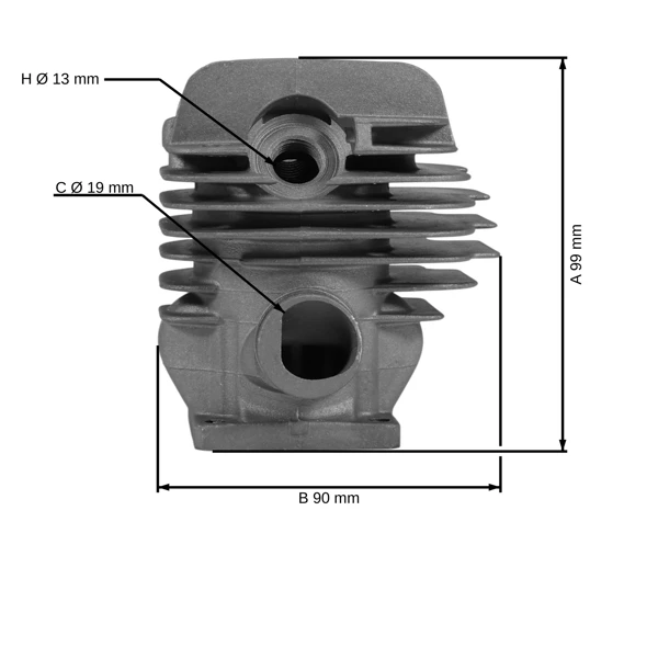 Kompletter Zylinder mit Kolben für Kettensägen Stihl 026 MS260 44,7 mm (OEM 11210201217)
