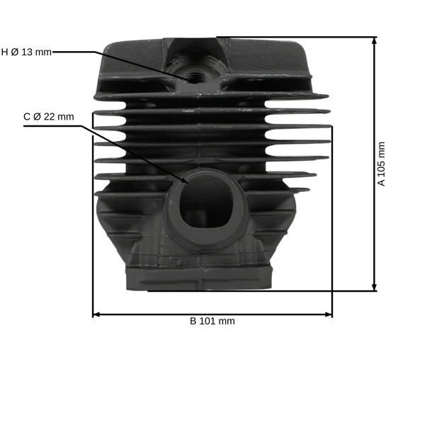 Kompletter Zylinder mit Kolben für Kettensägen Stihl 044 MS440 50 mm Kolbenbolzen 10 mm (OEM 11280201226 11280201227)