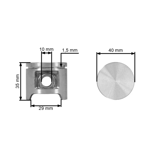Kompletter Zylinder mit Kolben für Kettensägen und Freischneider Husqvarna 40 45 49 240R 245R Jonsered GR41 GR44 GR50 RS44 2041 2045 2050 40 mm (OEM 506010607)