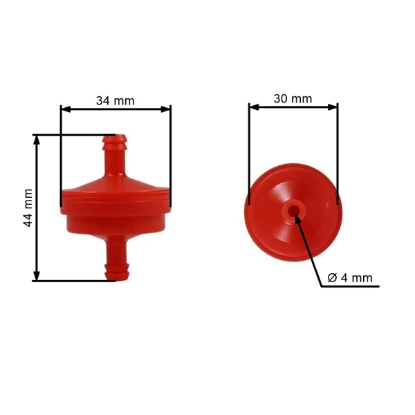 Kraftstofffilter 155 Micron für Motoren Briggs & Stratton ohne Kraftstoffpumpe (OEM 298090 298090S 4105 297298 298090 395018 425240)
