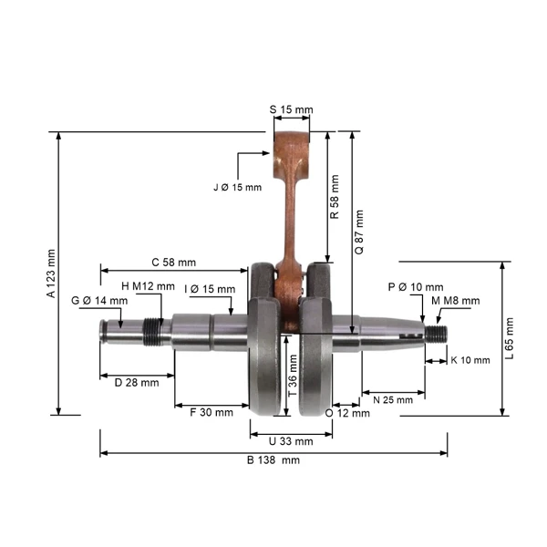 Kurbelwelle für Stihl 046 MS460 MS461 Kettensägen (OEM 11280300402)