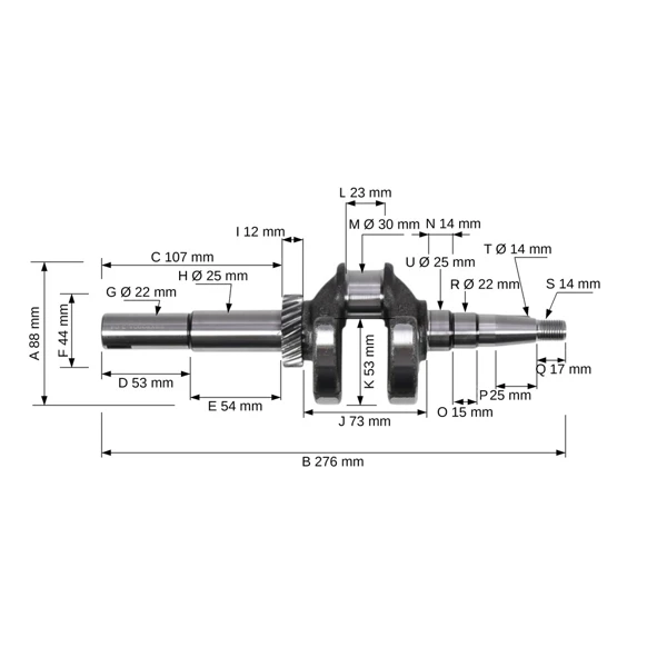 Kurbelwelle für Zongshen XP200A Motoren (OEM 100003836)