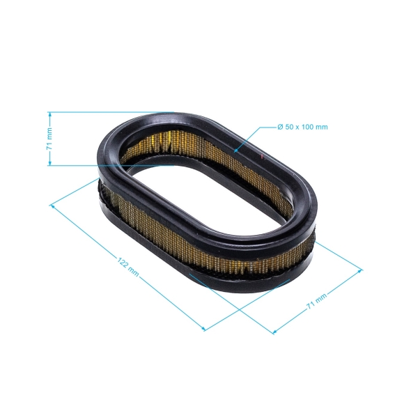 Luftfilter 121 mm x 71 mm x 32 mm für Modelle Wacker BH22 HB23 BH24 BH24 LowVib BH24 LowVib RS (OEM 95711 0095711 5000095711)