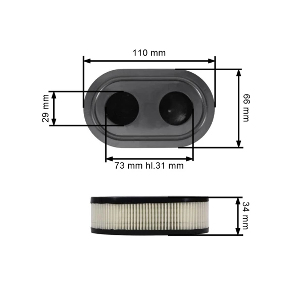 Luftfilter für Briggs & Stratton 500 Serie Motoren 500E 550E 550EX (OEM 593260 798452)
