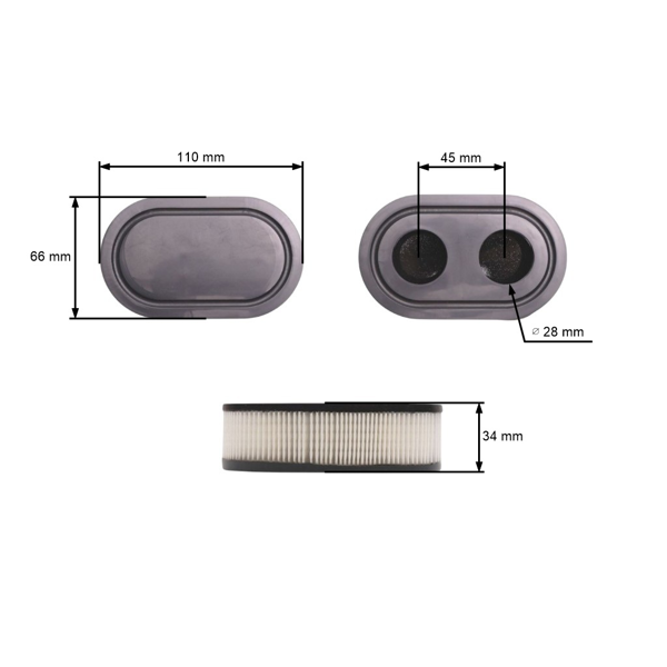 Luftfilter für Briggs & Stratton Series 500 500E 550E 550EX Motoren (OEM 593260 798452)
