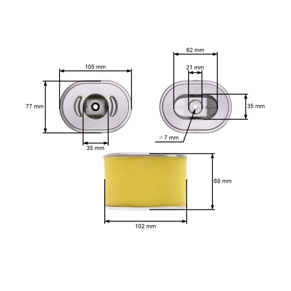 Luftfilter für Zongshen 168FB GB200 Motoren (OEM 100004766)