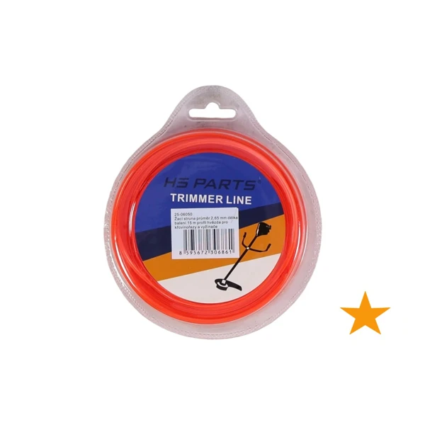 Mähfaden mit durchmesser 2,65 mm Paketlänge 15 m Sternprofil für Motorsensen und Trimmer