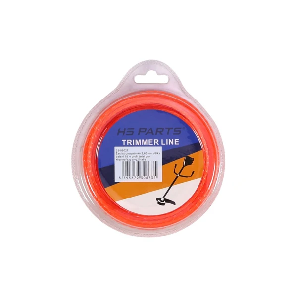 Mähfaden mit durchmesser 2,65 mm Paketlänge 15 m Twist-Profil für Motorsensen und Trimmer