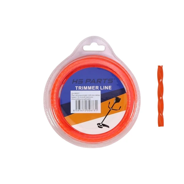 Mähfaden mit durchmesser 2,65 mm Paketlänge 15 m Twist-Profil für Motorsensen und Trimmer