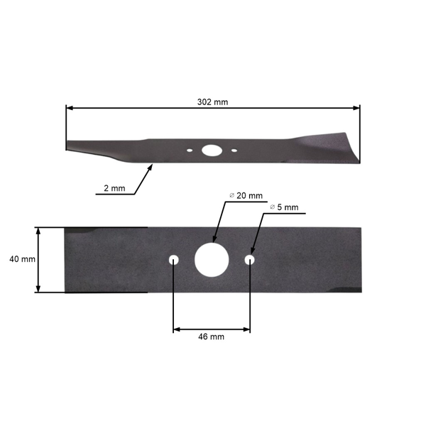 Mähmesser 30,2 cm (12") für Mesko Ania PK20 Ala Elektromäher