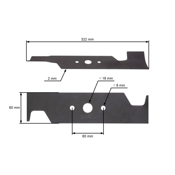 Mähmesser 32,2 cm (13") mit Sammlung für Elektromäher Mesko PK30