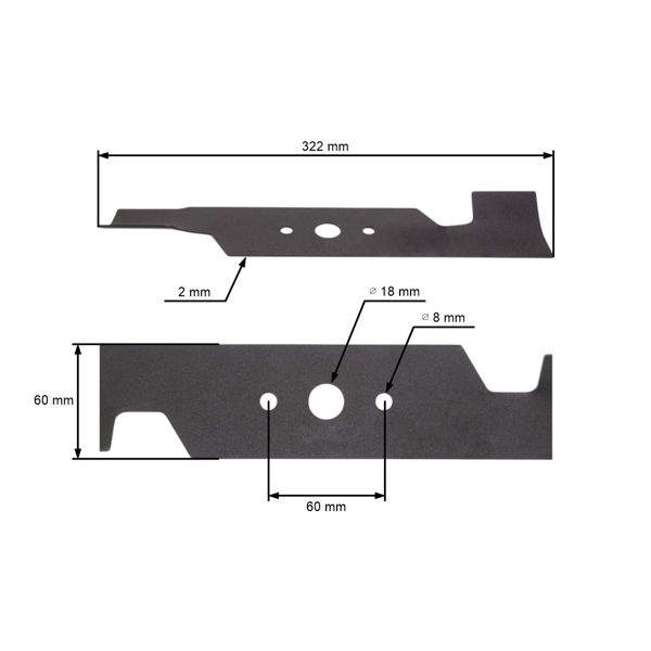 Mähmesser 32,2 cm (13") mit Sammlung für Elektromäher Mesko PK30