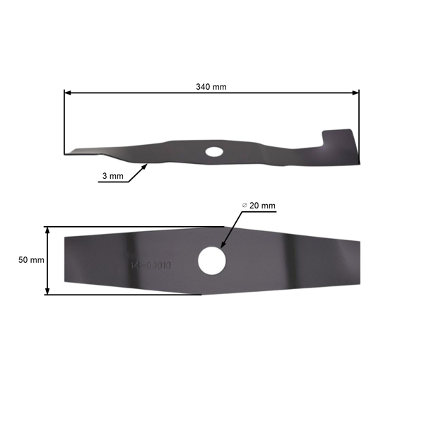 Mähmesser 34 cm (14") mit Auffangschale für Elektromäher AL-KO Alko 34EH 340E Comfort 40R Silver Comfort 34E EM 3309 EM 3311 (OEM 336636 105410 463800)