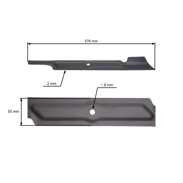 Mähmesser 37,6 cm (15") für Elektromäher MTD Lider Harder Hecht Bosch Alpina Castelgarden Stiga (OEM 092.48.948 J2420000075R J2420000084R 118810003/0)