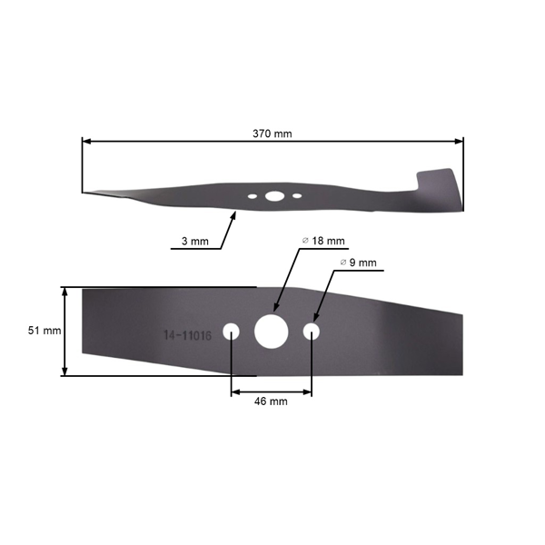 Mähmesser 37 cm (15") mit Aufsatz für Elektromäher Castel Garden Dolmar Stiga Alpina McCulloch (OEM CG81004117H0 1111915701 664004117 81004117/1)