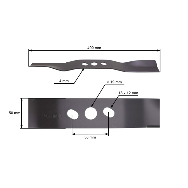 Mähmesser 40 cm (19") für Rasenmäher NAC WR-440