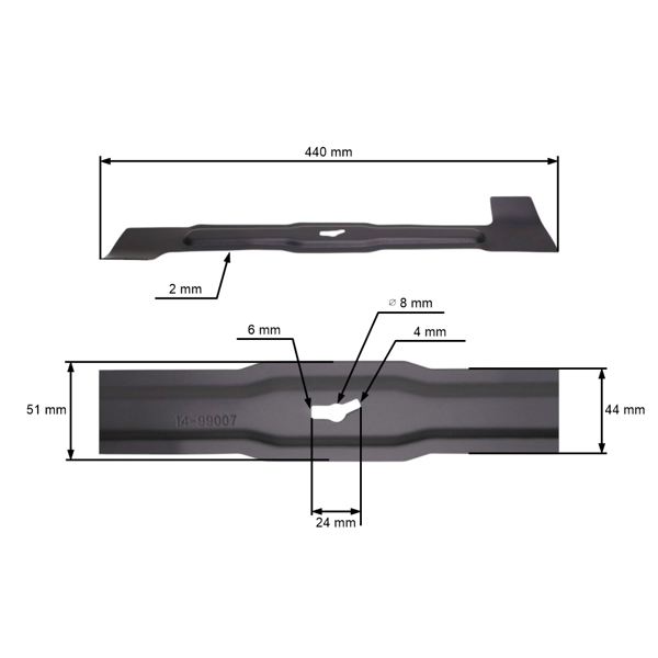 Mähmesser 44 cm (17") für Einhell Castorama Elektromäher (OEM 618818)