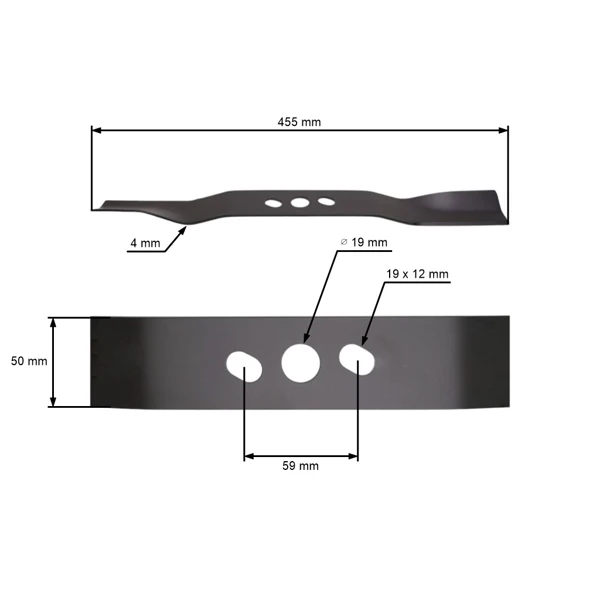 Mähmesser 45,5 cm (18") für NAC Castorama Rasenmäher (OEM WR65170 WR480 WR-098N 65170AB-000041A)