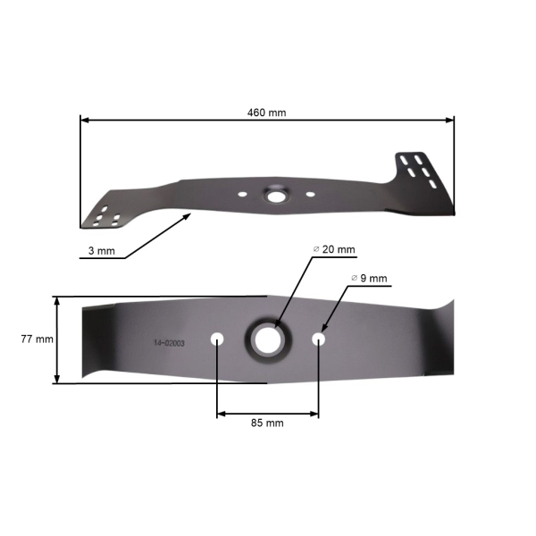 Mähmesser 46 cm (18") für Honda ISA 46 Rasenmäher ISA 46S ISA 46P HRG 465 C HRG 465 PD HRG 465 C3CSD HRG 465 C3PD (OEM 72511-VH4-000)