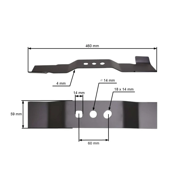 Mähmesser 46 cm (18") mit Sammlung für Rasenmäher NAC Krysiak Vega Ursus Hyundai