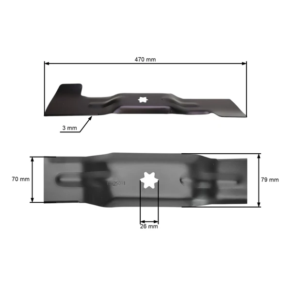 Mähmesser 47 cm (18") Rechts für Gartentraktoren MTD (OEM 742-04020A 742-0672 742-0660 742-04020)