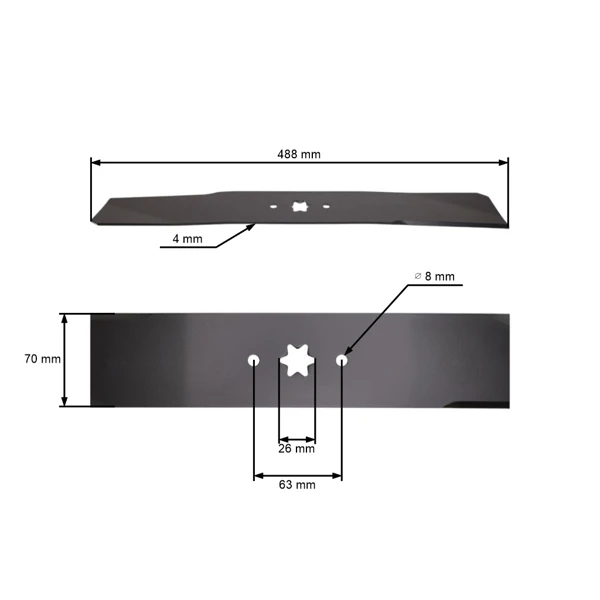 Mähmesser 48,8 cm (19") für MTD Gartentraktoren (OEM 742-04084 742-0675)