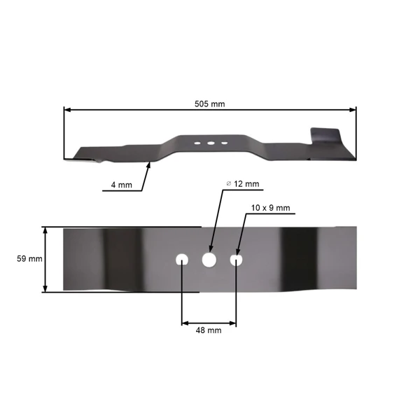 Mähmesser 50,5 cm (20") mit Auffang für Rasenmäher Hortmasz HKS Mastercut Nac Lider Hortus Victus (OEM JL50Z04-01)