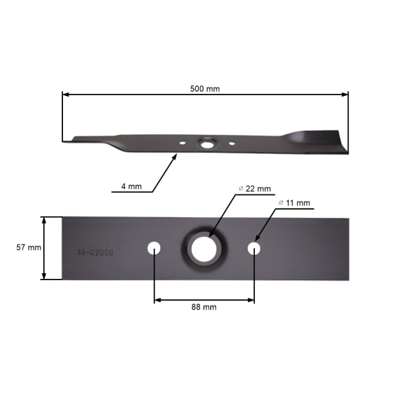 Mähmesser 50 cm (20") für Honda HT3810 K1 HT3813 SA Gartentraktoren (OEM 72513750305 72513-750-305)
