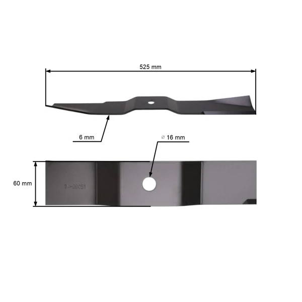 Mähmesser 52,5 cm (21") für Iseki TMS60TF Gartentraktoren (OEM 8654306-001-00 8654-306-001-00 8654.306.001.00)