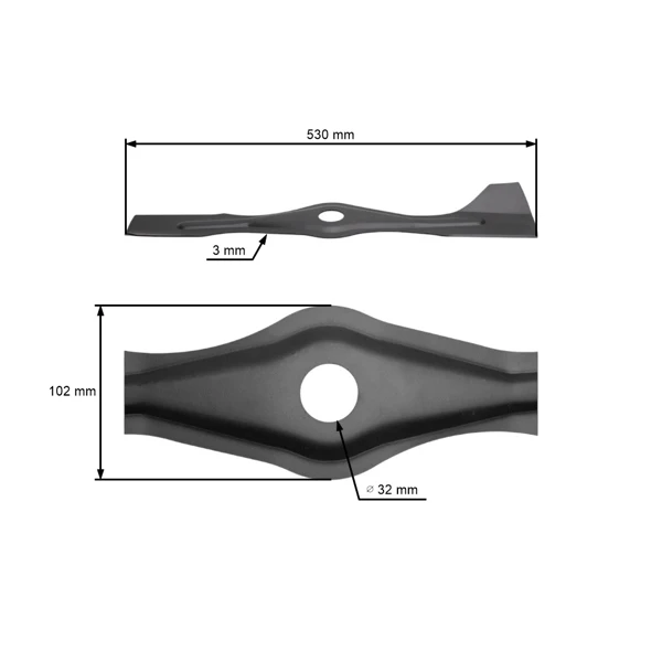 Mähmesser 53 cm (21") für Rasenmäher Weibang Gartenland (OEM 5310403010)