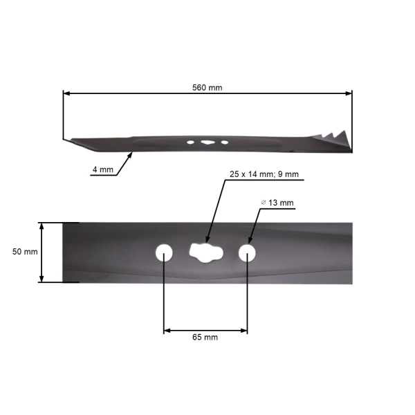 Mähmesser 56 cm (22") für Rasenmäher NAC (OEM LS56-32)