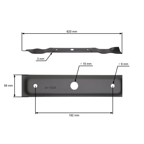 Mähmesser 62 cm (24") für Alpina Stiga Variolux Gartentraktoren Castel Garden Mountfield (OEM 184109504/0 84109504/0 1136-1640-01)