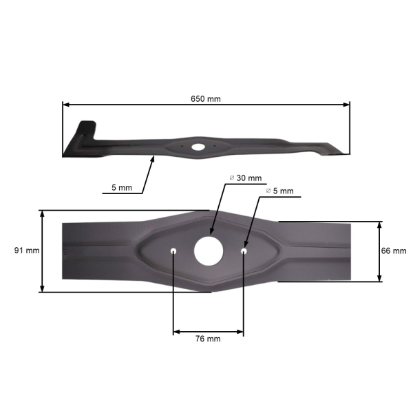 Mähmesser 65 cm (25") Rechts für Gartentraktoren Etesia 82741 MZ124D01L MZ124R (OEM 82741 MZ124D01L MZ124R)