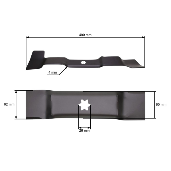 Mähmesser für MTD Gartentraktoren 49 cm rechts (742-05256)