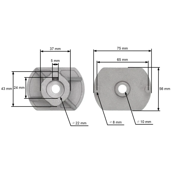 Messerhalter für Castel Garden Rasenmäher (OEM 89000003/0 22463255/1 22463015)