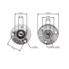 Messerspindel für Gartentraktoren Castel Garden Honda Oleomac Karsit Solo Stiga Viking (OEM 82207201/0 6151 700 3505 CG82207-201-H2 1136-0480-01)