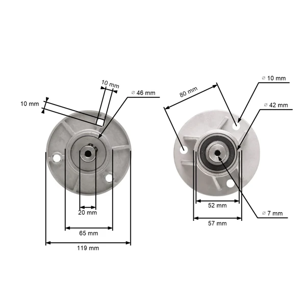 Messerspindel links mit Rechtsgewinde für Gartentraktoren Stiga Honda Castel Garden (OEM 328807202/0 82207202/0 1136-0481-01)