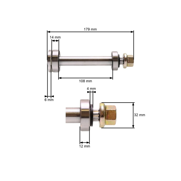 Messerwelle 179 mm für Husqvarna Jonsered Partner McCulloch Craftsman Poulan Gartentraktoren (OEM 532165482 165482)
