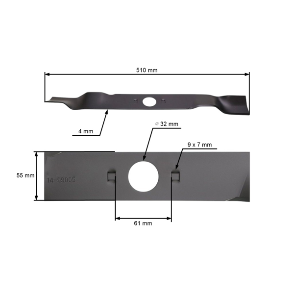 Mulchmesser 51 cm (20") für Hecht Rasenmäher