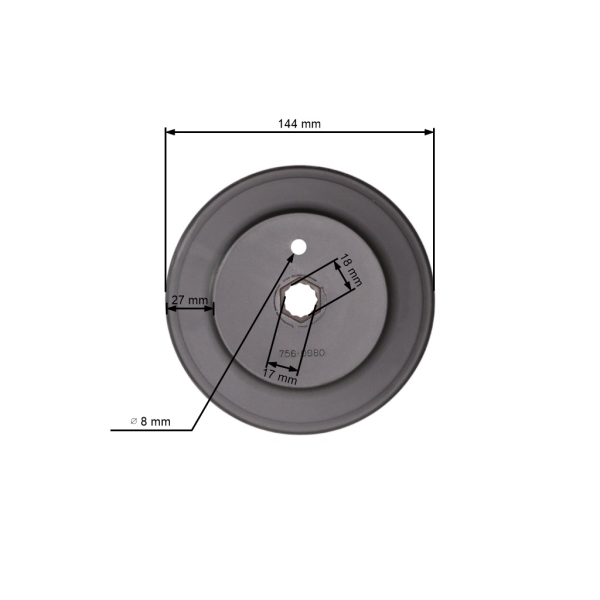 Riemenscheibe für Gartentraktoren MTD Gutbrod Lawnflite Yardman Golf Fleurelle Mastercut White Greencut (OEM 756-0980 956-0980)